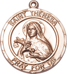 [8106RDGF] 14kt Gold Filled Saint Theresa Medal