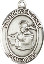 [8108SSY] Sterling Silver Saint Thomas Aquinas Medal - With Box