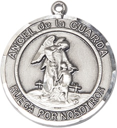 [8118RDSPSS] Sterling Silver Angel de la Guarda Medal