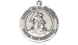 [8118RDSPSS] Sterling Silver Angel de la Guarda Medal