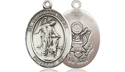 [8118SS2] Sterling Silver Guardian Angel Army Medal