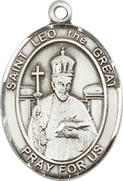 [8120SS] Sterling Silver Saint Leo the Great Medal