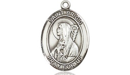 [8123SSY] Sterling Silver Saint Brigid of Ireland Medal - With Box