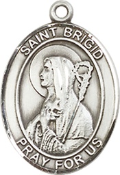 [8123SSY] Sterling Silver Saint Brigid of Ireland Medal - With Box