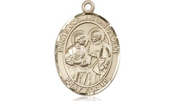 [8132GF] 14kt Gold Filled Saints Cosmas &amp; Damian Medal