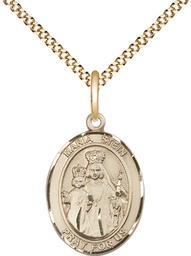 [8133GF/18G] 14kt Gold Filled Maria Stein Pendant on a 18 inch Gold Plate Light Curb chain