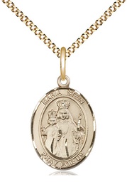 [8133GF/18G] 14kt Gold Filled Maria Stein Pendant on a 18 inch Gold Plate Light Curb chain
