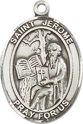 [8135SS] Sterling Silver Saint Jerome Medal