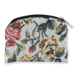 [HI-1674] Grey/Flower Pattern Rosary Pouch