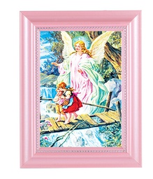 [HI-117-350] Guardian Angel Print  Pink Frame