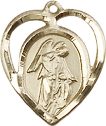 [4129KT] 14kt Gold Guardian Angel Medal