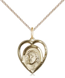 [4131GF/18GF] 14kt Gold Filled Ecce Homo Pendant on a 18 inch Gold Filled Light Curb chain