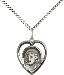 [4131SS/18SS] Sterling Silver Ecce Homo Pendant on a 18 inch Sterling Silver Light Curb chain
