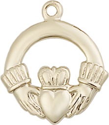 [4138KT] 14kt Gold Claddagh Medal