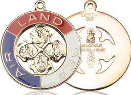 [4142KT] 14kt Gold Land, Sea, Air Medal