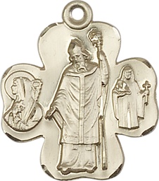 [4148KT] 14kt Gold Irish Shamrock Medal