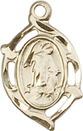 [4154KT] 14kt Gold Guardian Angel Medal