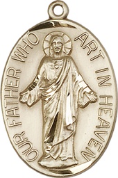 [4216KT] 14kt Gold Our Father Medal