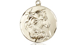 [4245KT] 14kt Gold Holy Family Medal
