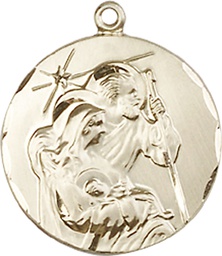 [4245KT] 14kt Gold Holy Family Medal