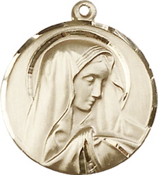 [4249KT] 14kt Gold Sorrowful Mother Medal