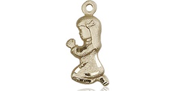 [4262KT] 14kt Gold Praying Girl Medal