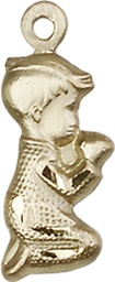 [4263KT] 14kt Gold Praying Boy Medal