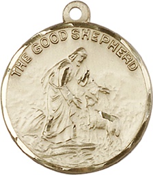 [4264KT] 14kt Gold Good Shepherd Medal