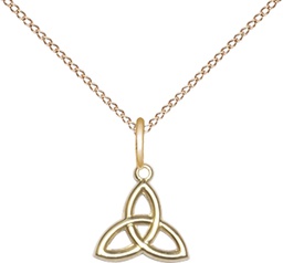 [5100GF/18GF] 14kt Gold Filled Trinity Irish Knot Pendant on a 18 inch Gold Filled Light Curb chain