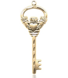 [5110KT] 14kt Gold Key w/Claddagh Medal