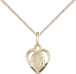 [5407GF/18GF] 14kt Gold Filled Guardian Angel Pendant on a 18 inch Gold Filled Light Curb chain