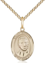 [8266GF/18G] 14kt Gold Filled Saint Eugene de Mazenod Pendant on a 18 inch Gold Plate Light Curb chain