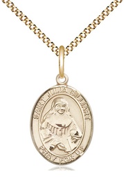 [8267GF/18G] 14kt Gold Filled Saint Julia Billiart Pendant on a 18 inch Gold Plate Light Curb chain