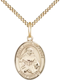 [8267GF/18G] 14kt Gold Filled Saint Julia Billiart Pendant on a 18 inch Gold Plate Light Curb chain