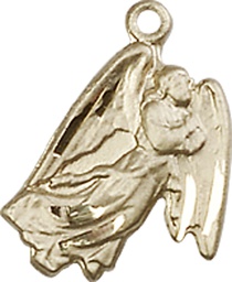 [5642KT] 14kt Gold Guardian Angel Medal