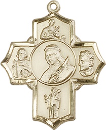 [5698KT] 14kt Gold Philomena Vian Bos Jude Gerard Medal