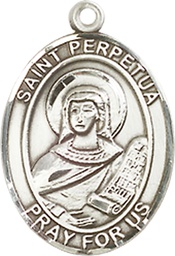 [8272SS] Sterling Silver Saint Perpetua Medal