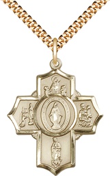 [5706GF/24G] 14kt Gold Filled Apparitions Pendant on a 24 inch Gold Plate Heavy Curb chain