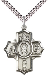 [5706SS/24S] Sterling Silver Apparitions Pendant on a 24 inch Light Rhodium Heavy Curb chain