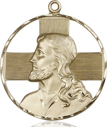 [5848KT] 14kt Gold Christ Profile Medal