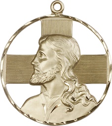 [5848KT] 14kt Gold Christ Profile Medal