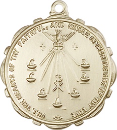 [5897KT] 14kt Gold Seven Gifts Medal