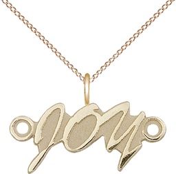 [5918GF/18GF] 14kt Gold Filled Joy Pendant on a 18 inch Gold Filled Light Curb chain