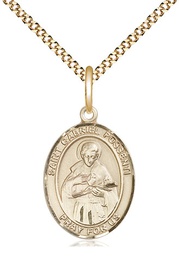 [8279GF/18G] 14kt Gold Filled Saint Gabriel Possenti Pendant on a 18 inch Gold Plate Light Curb chain