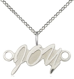 [5918SS/18SS] Sterling Silver Joy Pendant on a 18 inch Sterling Silver Light Curb chain