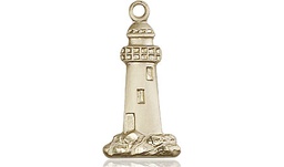 [5922KT] 14kt Gold Lighthouse Medal