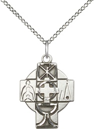 [5929SS/18SS] Sterling Silver RCIA Pendant on a 18 inch Sterling Silver Light Curb chain