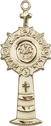 [5945KT] 14kt Gold Monstrance Medal