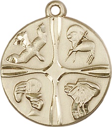 [6056KT] 14kt Gold Christian Life Medal