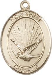 [7044KT] 14kt Gold Holy Spirit Medal